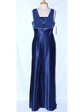 Poly USA 2686 Charmeuse Satin Goddess Gown-Size 2X- NAVY BLUE-NEW W/Tags